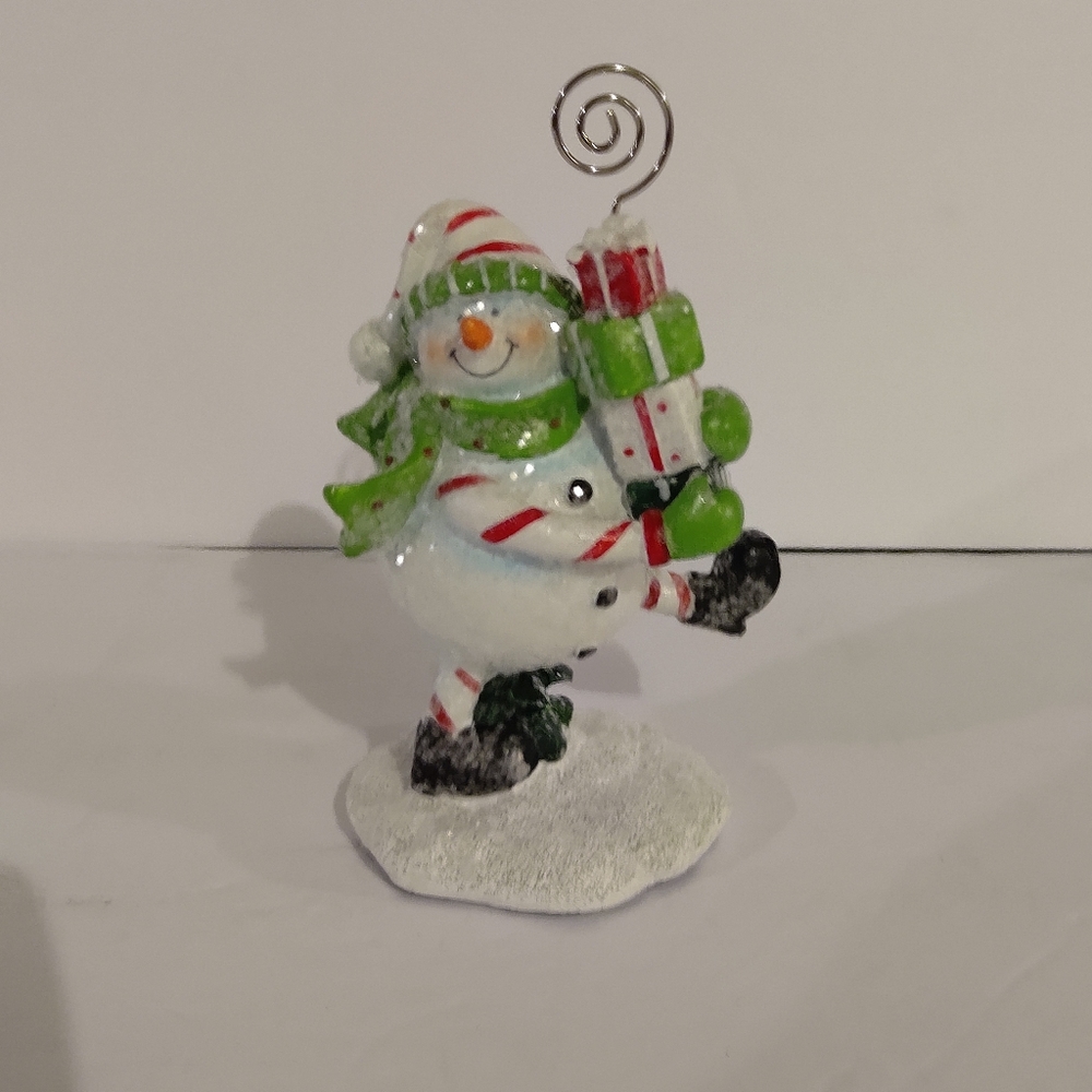 NEW Holiday, "Snowman Walking With Presents". Photo Holder
